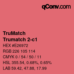 Code couleur: TruMatch - Trumatch 2-c1 | qconv.com