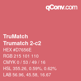 Code couleur: TruMatch - Trumatch 2-c2 | qconv.com