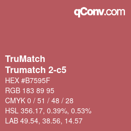 Code couleur: TruMatch - Trumatch 2-c5 | qconv.com