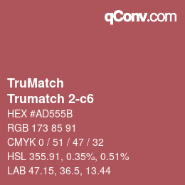 Code couleur: TruMatch - Trumatch 2-c6 | qconv.com