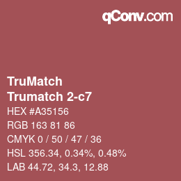 Code couleur: TruMatch - Trumatch 2-c7 | qconv.com