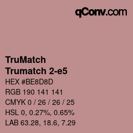 Code couleur: TruMatch - Trumatch 2-e5 | qconv.com