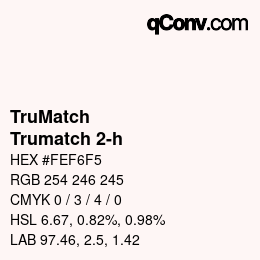 Code couleur: TruMatch - Trumatch 2-h | qconv.com