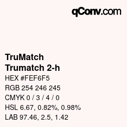 Code couleur: TruMatch - Trumatch 2-h | qconv.com