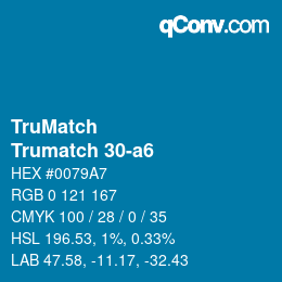 Código de color: TruMatch - Trumatch 30-a6 | qconv.com