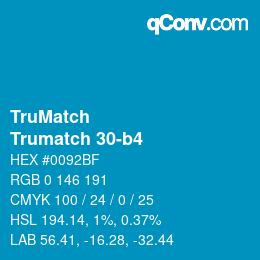 Code couleur: TruMatch - Trumatch 30-b4 | qconv.com