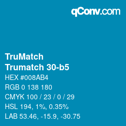 Code couleur: TruMatch - Trumatch 30-b5 | qconv.com