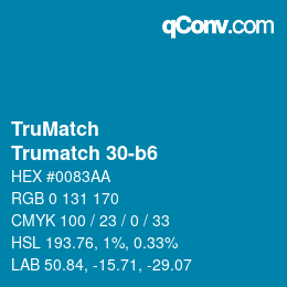 Code couleur: TruMatch - Trumatch 30-b6 | qconv.com