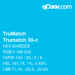 Color code: TruMatch - Trumatch 30-c | qconv.com