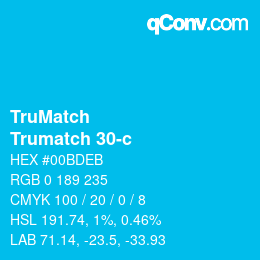 Color code: TruMatch - Trumatch 30-c | qconv.com