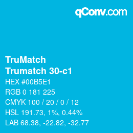 Code couleur: TruMatch - Trumatch 30-c1 | qconv.com