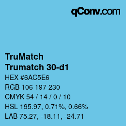 Color code: TruMatch - Trumatch 30-d1 | qconv.com