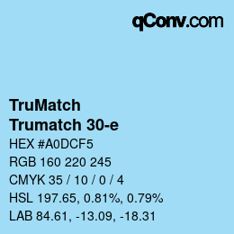 Color code: TruMatch - Trumatch 30-e | qconv.com