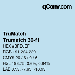 Color code: TruMatch - Trumatch 30-f1 | qconv.com