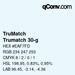 Color code: TruMatch - Trumatch 30-g | qconv.com