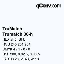 Color code: TruMatch - Trumatch 30-h | qconv.com