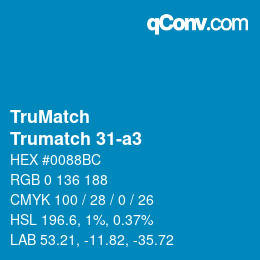 Code couleur: TruMatch - Trumatch 31-a3 | qconv.com