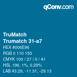 Código de color: TruMatch - Trumatch 31-a7 | qconv.com