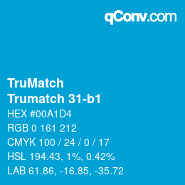 Code couleur: TruMatch - Trumatch 31-b1 | qconv.com