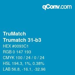 Code couleur: TruMatch - Trumatch 31-b3 | qconv.com
