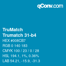 Code couleur: TruMatch - Trumatch 31-b4 | qconv.com