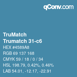 Color code: TruMatch - Trumatch 31-c6 | qconv.com