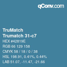 Color code: TruMatch - Trumatch 31-c7 | qconv.com