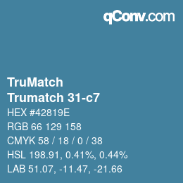 Code couleur: TruMatch - Trumatch 31-c7 | qconv.com
