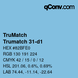 Color code: TruMatch - Trumatch 31-d1 | qconv.com