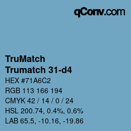 Code couleur: TruMatch - Trumatch 31-d4 | qconv.com