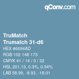Código de color: TruMatch - Trumatch 31-d6 | qconv.com
