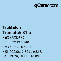 Color code: TruMatch - Trumatch 31-e | qconv.com