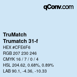 Color code: TruMatch - Trumatch 31-f | qconv.com