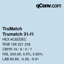 Color code: TruMatch - Trumatch 31-f1 | qconv.com