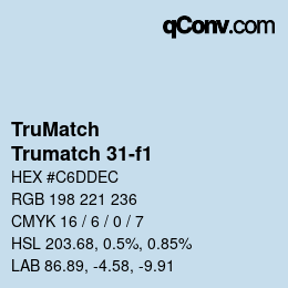Code couleur: TruMatch - Trumatch 31-f1 | qconv.com