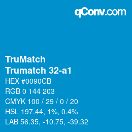 Code couleur: TruMatch - Trumatch 32-a1 | qconv.com