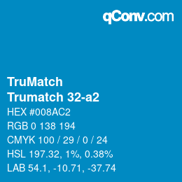 Color code: TruMatch - Trumatch 32-a2 | qconv.com