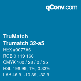 Color code: TruMatch - Trumatch 32-a5 | qconv.com