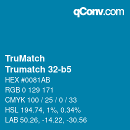 Code couleur: TruMatch - Trumatch 32-b5 | qconv.com