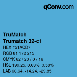 Code couleur: TruMatch - Trumatch 32-c1 | qconv.com