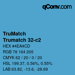 Color code: TruMatch - Trumatch 32-c2 | qconv.com