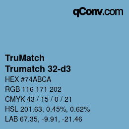 Código de color: TruMatch - Trumatch 32-d3 | qconv.com
