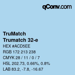 Color code: TruMatch - Trumatch 32-e | qconv.com