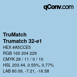 Code couleur: TruMatch - Trumatch 32-e1 | qconv.com