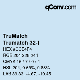 Code couleur: TruMatch - Trumatch 32-f | qconv.com