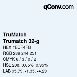 Color code: TruMatch - Trumatch 32-g | qconv.com