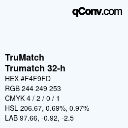 Code couleur: TruMatch - Trumatch 32-h | qconv.com