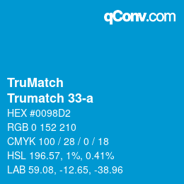 Code couleur: TruMatch - Trumatch 33-a | qconv.com