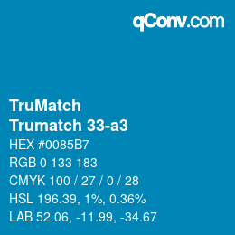 Code couleur: TruMatch - Trumatch 33-a3 | qconv.com