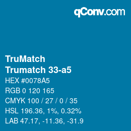 Color code: TruMatch - Trumatch 33-a5 | qconv.com